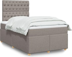 vidaXL Κρεβάτι Boxspring με Στρώμα Taupe 120x200 εκ. Υφασμάτινο