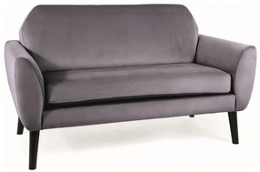 SOFA MENA VELVET SZARY BLUVEL 14 / WENGE