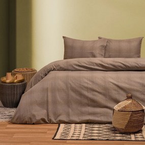 Παπλωματοθήκη Φανελένια Solo Choco Melinen Μονό 165x245cm 100% Βαμβακερή Φανέλα