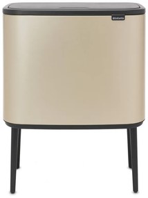 Κάδος Brabantia Bo Touch 1003213, 36 L, Ομαλό και αθόρυβο άνοιγμα, Μεγάλο άνοιγμα, Μεταλλικό χρυσό