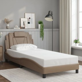 Πλαίσιο Κρεβατιού με Κεφαλάρι Καπουτσίνο 90x200 εκ. Συνθ. Δέρμα