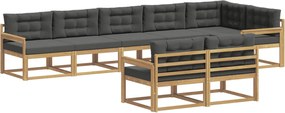 vidaXL Σειρά Καναπέ Εξωτερικού 6 pcs Άσπρο και Ανθρακί Πολυεστέρας