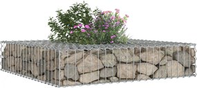 vidaXL Ανασηκωμένο κρεβάτι gabion Ασημί