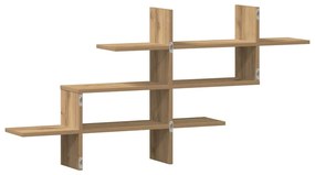 vidaXL Ραφιέρα Τοίχου Αρτισιανή Δρυς 124,5x18x60,5 εκ. Επεξ. Ξύλο