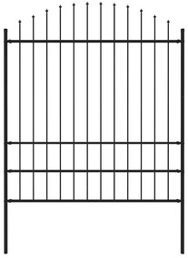 vidaXL Φράχτης Κήπου με Κορυφή Δόρυ Μαύρος Ατσάλινος 181 x 200 εκ.