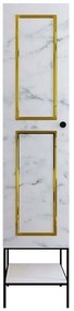 Ντουλάπα Μονόφυλλη Martin 801CMY3437 42x50x200cm Marble Effect White-Gold Μονόφυλλη