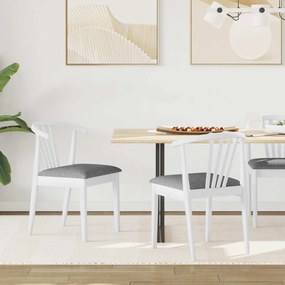vidaXL Καρέκλα τραπεζαρίας 2 pcs Λευκό και Γκρι Καθαρό Καουτσούκ