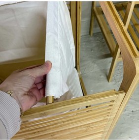 Stewehome Καλάθι ακαθάρτων από μπαμπού Πολύχρωμο 60x40 cm