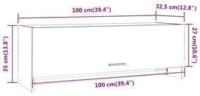 Ντουλάπα Καπνιστή Δρυς 100x32,5x35 εκ. από Επεξεργασμένο Ξύλο - Καφέ