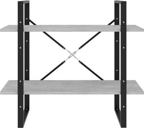 vidaXL Βιβλιοθήκη με 2 Ράφια Γκρι Σκυρ. 80 x 30 x 70 εκ. Επεξ. Ξύλο