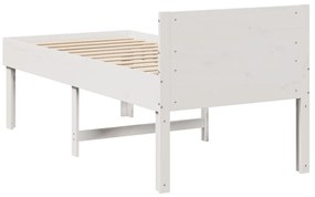 vidaXL Σκελετός Κρεβ. Χωρίς Στρώμα Λευκό 90x190 εκ Μασίφ Πεύκο