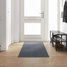 vidaXL Δερμάτινο Χαλί Γκρι 80 x 300 cm ύφασμα