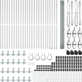 vidaXL Στύλος Περιφράξεων Ασημί 50 x 1,5 μ (19 x 19 mm δίχτυ) Ατσάλι