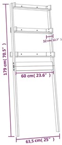 Ραφιέρα Για Τουαλέτα Λευκή 63,5x32x179 εκ. Μασίφ Ξύλο Πεύκου - Λευκό