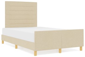 vidaXL Κρεβάτι Κρεμ 120x200 εκ Υφάσμα
