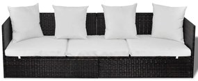 vidaXL Ξαπλώστρα Καφέ 200 x 60 x 58 εκ. συνθετικό ρατάν