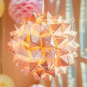 Intra Συλλεκτικό Ξύλινο Παζλ Plywood  4mm - Πολύχρωμη μπάλα Origami που κρέμεται από φωτιστικό Σε Ξύλινο Κουτί - Διαστάσεις Puzzle: 10x10 cm – 25 κομμάτια