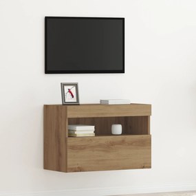 vidaXL Ντουλάπα Τοίχου για TV με LED Φώτα Artisan Oak 60x30x40 εκ.