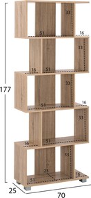 ΒΙΒΛΙΟΘΗΚΗ ΜΕΛΑΜΙΝΗΣ EZIR HM2385.02 SONAMA 70x25x177Υ εκ.
