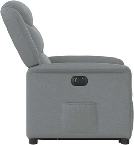 vidaXL Πολυθρόνα Ηλεκ. Ανακλινόμενη Ανύψωση Αν. Γκρι Υφασμάτινη