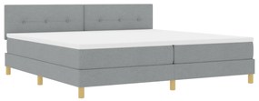 vidaXL Κρεβάτι με Βάση με Στρώμα Ανοιχτό Γκρι 200x200 εκ. Ύφασμα