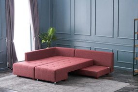 Corner Sofa-Bed Manama Corner Sofa Bed Left - Claret Red Claret Red