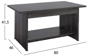 ΤΡΑΠΕΖΑΚΙ ΣΑΛΟΝΙΟΥ HAYDEN HM2286.01 ΣΕ ΑΝΘΡΑΚΙ ΧΡΩΜΑ 80x41,5x46