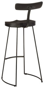 Bar Stools 2 τεμάχια Μαύρο 49x43x103 cm Στερεό ξύλο Mango - Μαύρο