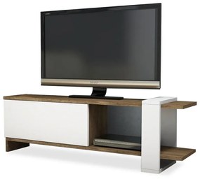 Tv set Cave in white-walnut color 120x25x37cm 120x25x37 εκ.