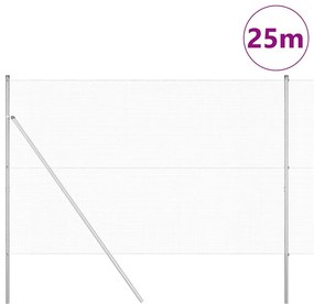 vidaXL Φράχτης με Στήλες. Ασημί 1.6 x 25 m Ατσάλι