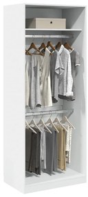 Ντουλάπα Λευκή 80 x 50 x 200 εκ. από Επεξεργασμένο Ξύλο