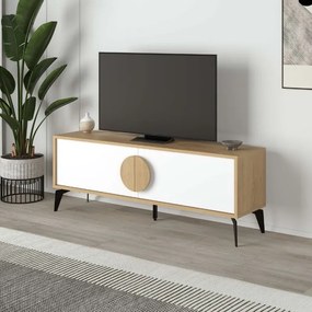 Megapap Έπιπλο Τηλεόρασης Gora Sapphire Oak - Λευκό 140x35,6x51εκ.