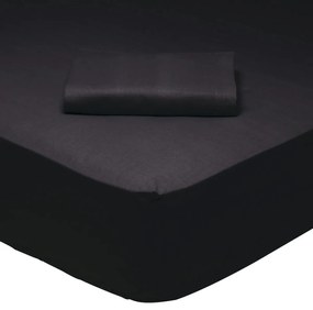 Σεντόνι King Size Με Λάστιχο (180x200+35)Das Home Best Line Μαύρο