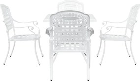 vidaXL Σερβίτσιο τραπεζιού κήπου 5 pcs Λευκό Χυτό αλουμίνιο