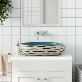 vidaXL Νιπτήρας Οβάλ Πολύχρωμος 59 x 40 x 15 εκ. Κεραμικός