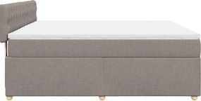 vidaXL Κρεβάτι Boxspring με Στρώμα Taupe 180x200 εκ. Υφασμάτινο