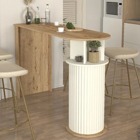 Τραπέζι μπαρ Bohema Megapap χρώμα sepet oak - ivory 150x51,6x101,8εκ.-GP042-0321,1