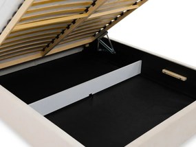 Επενδυμένο κρεβάτι Pirkun-140 x 200-Εκρού
