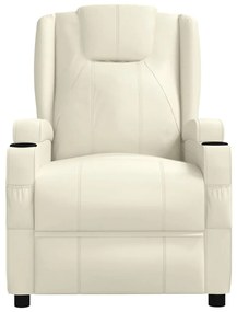 vidaXL Πολυθρόνα Μασάζ Ηλεκτρική Κρεμ από Συνθετικό Δέρμα