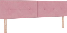 vidaXL Κρεβάτι box spring με στρώμα Ροζ 180 x 200 cm Βελούδο