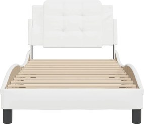 vidaXL Σκελετός Κρεβατιού Χωρίς Στρώμα Zadar Λευκό90x190εκ. από ΣυνθετικόΔέρμα