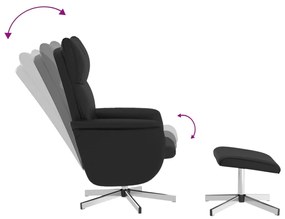 vidaXL Πολυθρόνα Μασάζ Ανακλινόμενη Μαύρη Συνθετικό Δέρμα & Υποπόδιο