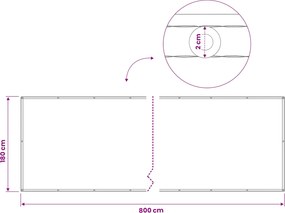 vidaXL Αδιάφανο σκίαστρο μπαλκονιού 180 x 800 cm