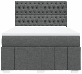 ΚΡΕΒΑΤΙ BOXSPRING ΜΕ ΣΤΡΩΜΑ ΣΚΟΥΡΟ ΓΚΡΙ 140X200 ΕΚ ΥΦΑΣΜΑΤΙΝΟ 3291699