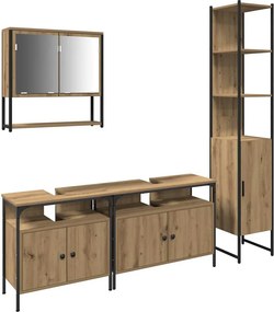 vidaXL Σετ Επίπλων Μπάνιου 4 τεμ. Artisan Oak Επεξεργασμένο Ξύλο
