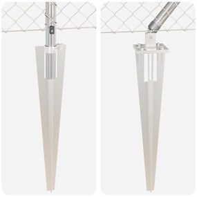 vidaXL Φράχτης από αλυσίδα με στήλες Ασημί 1.2 x 10 m Ατσάλι