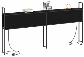 vidaXL Κεφαλάρι Αποθήκης Μαύρη δρυς 180 cm Επεξεργασμένο ξύλο