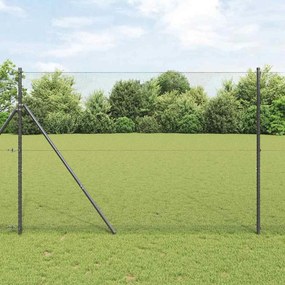 vidaXL Φράχτης με Στήλες. Γκρι 1.5 x 25 m Ατσάλι με επικάλυψη PVC