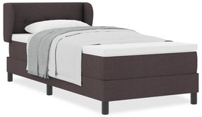 vidaXL Κρεβάτι Box Spring με Στρώμα Σκούρο Καφέ 100x200 εκ Υφασμα