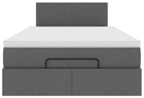vidaXL Οθωμανικό κρεβάτι με στρώμα Σκούρο γκρι 120x200cm ύφασμα